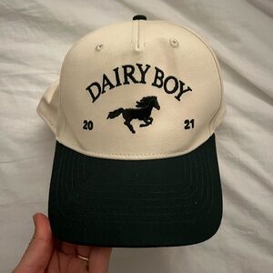 Dairy Boy green and Cream Cap